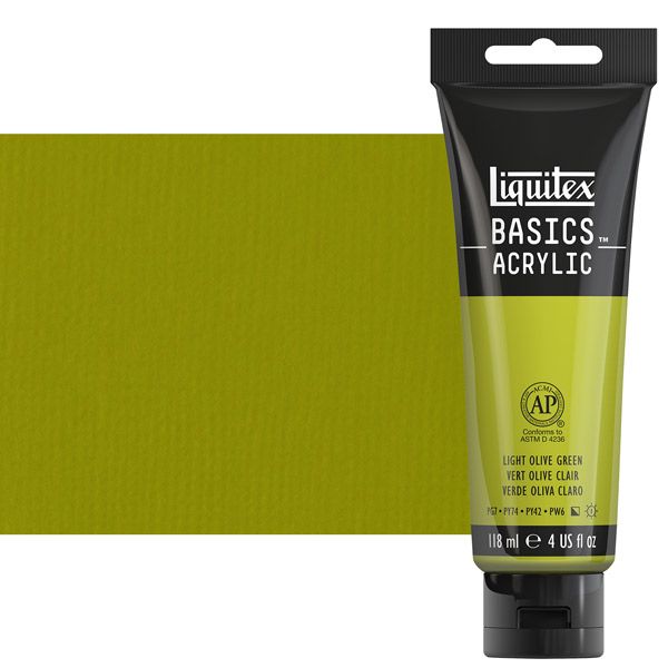 Liquitex Basics Acrylic Paint Light Olive Green, 4oz Tube Jerry's