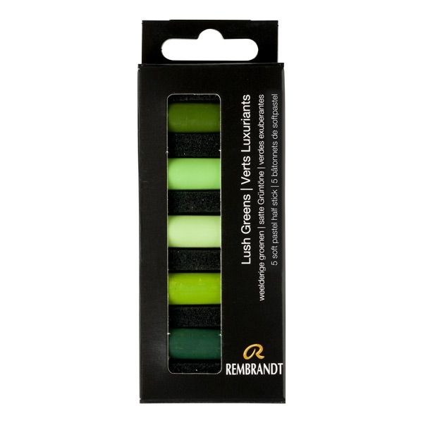 Rembrandt Soft Pastel Half-Stick Set of 5 Lush Greens