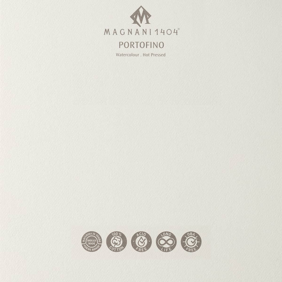 Magnani 1404 Portofino Hot Press 100% Cotton Watercolor Paper Block, 10 Sheets, 9x12, 300 Lb, Acid-Free, UV Resistant, Vegan Sized Water Color Paper For Artists, Made In Italy