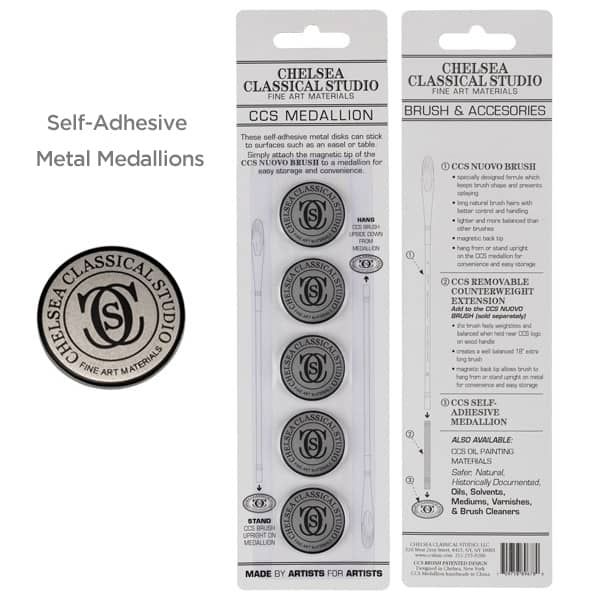 Self-adhesive Metal Medallions 5-pack