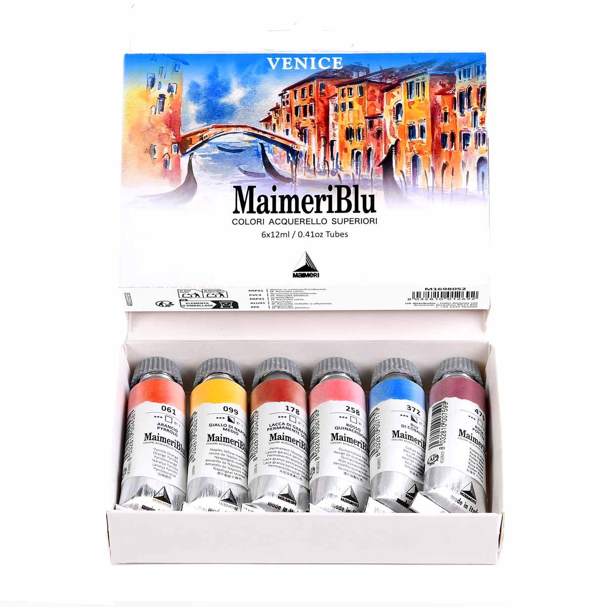 MAIMERI Blu Fine Art Aquarel Tube Set, diverse kleuren set, 5 x 12ml buizen, ideaal voor professionele kunstenaars