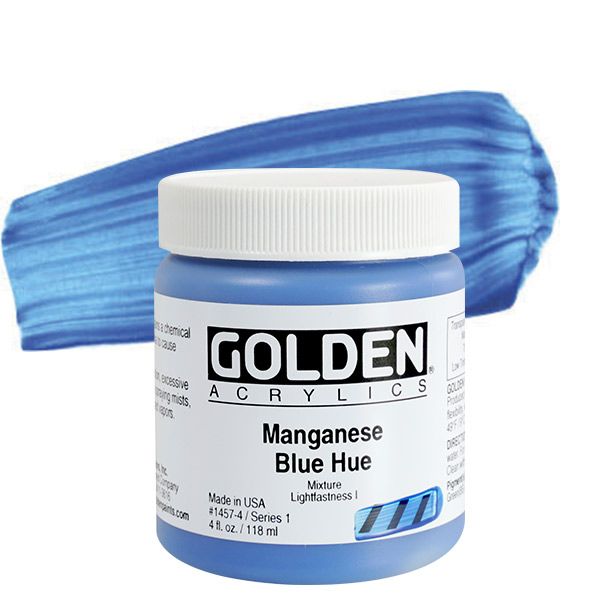 GOLDEN Heavy Body Acrylic 4 oz Jar - Manganese Blue