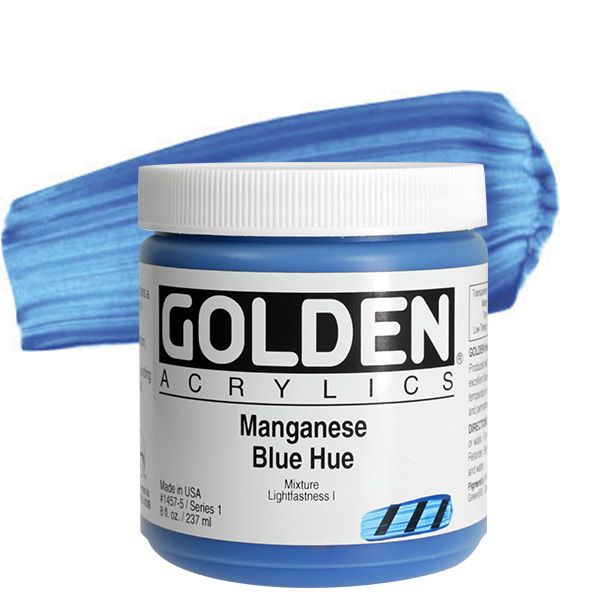 GOLDEN Heavy Body Acrylic 8 oz Jar - Manganese Blue