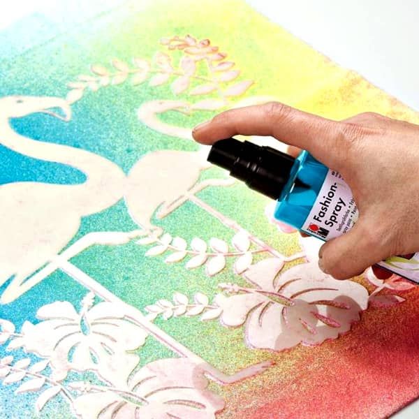 Marabu Fashion Sprays Fabric Paint on Artwork