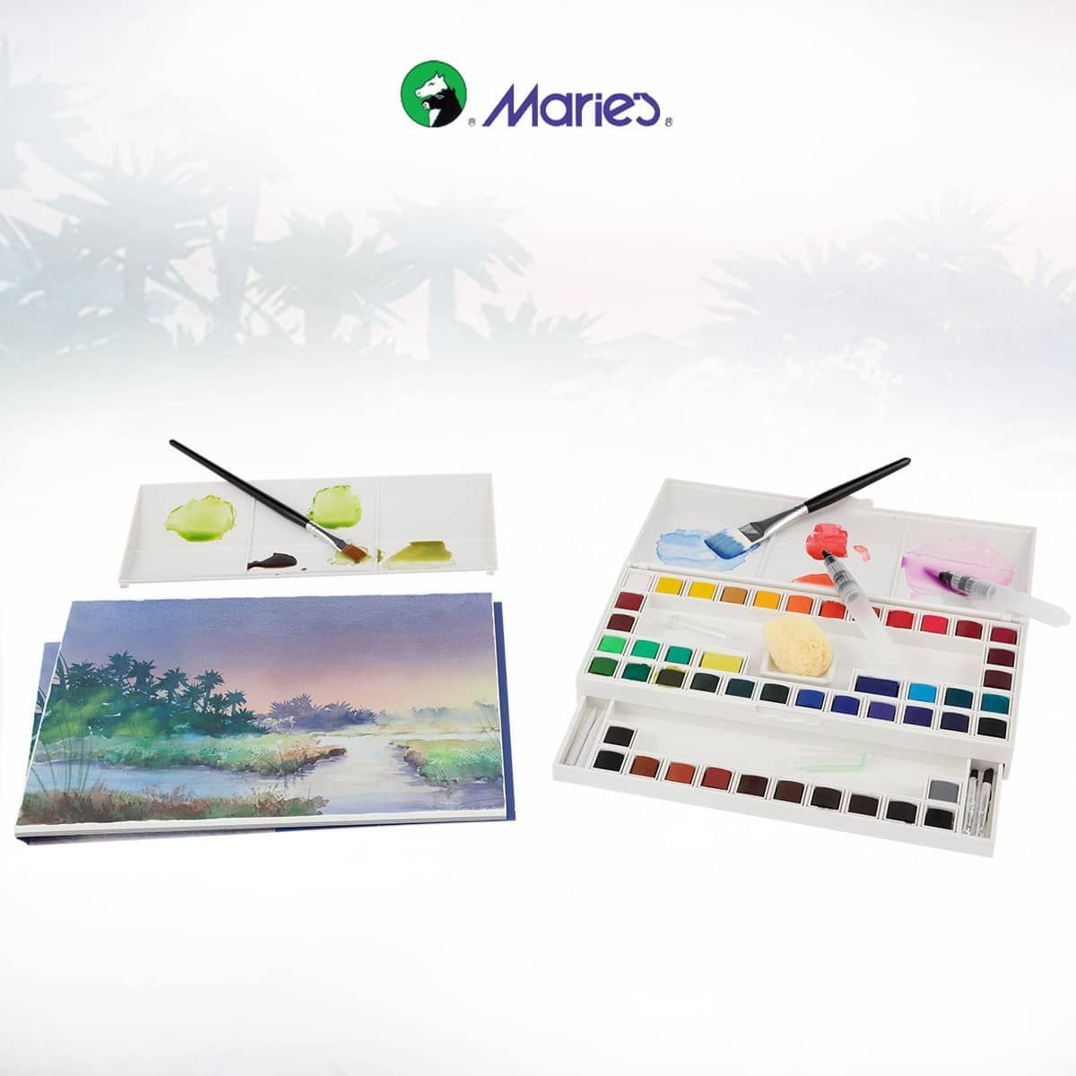 Marie's Professional Half Pan Watercolor Set