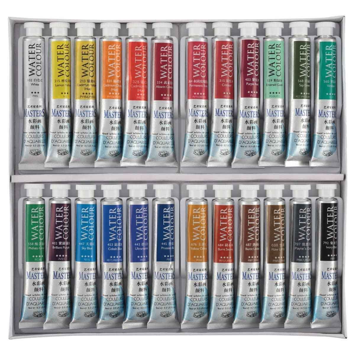 Marie Color Marie's Master Quality Watercolor Set of 24, 9ml Tubes | Jerry's Artarama