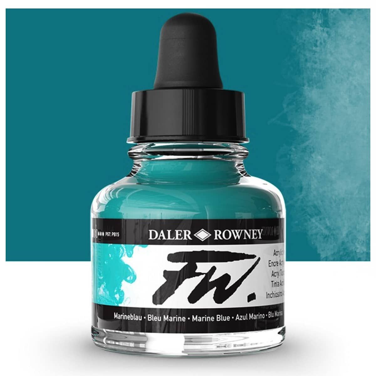 DalerRowney FW Acrylic WaterResistant Artist Ink 1oz Marine Blue