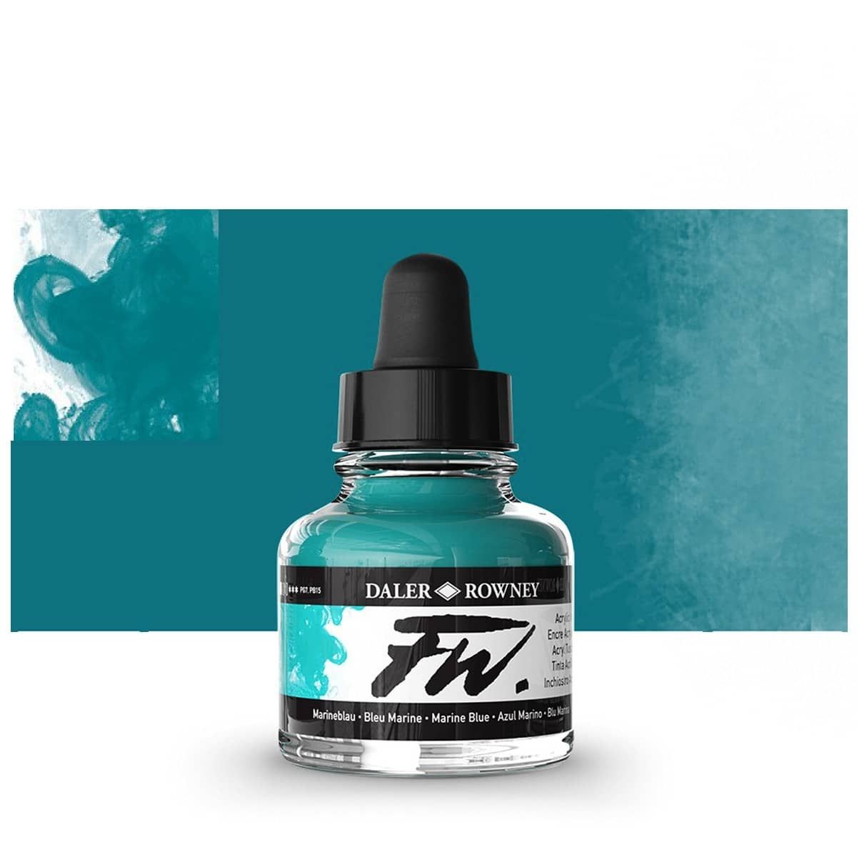 DalerRowney FW Acrylic WaterResistant Artist Ink 1oz Marine Blue