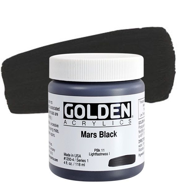 GOLDEN Heavy Body Acrylic 4 oz Jar - Mars Black