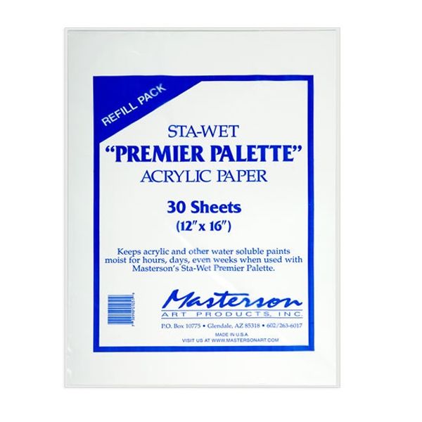Masterson Sta-Wet® Painter's Pal Acrylic Paper Refill Pack (30 Sheets) -  New Wave Art