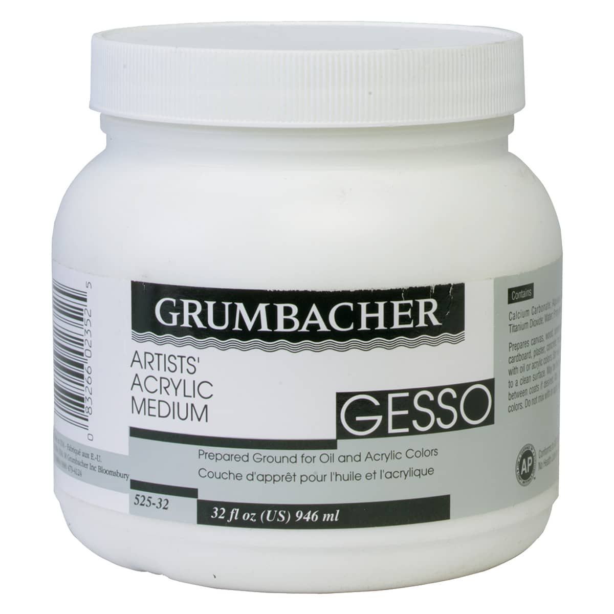 Grumbacher Acrylic Medium - Gesso, 16oz