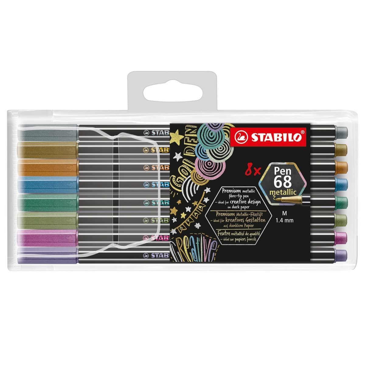 Stabilo Pen 68 Wallet Set of 8 Metallic Colors