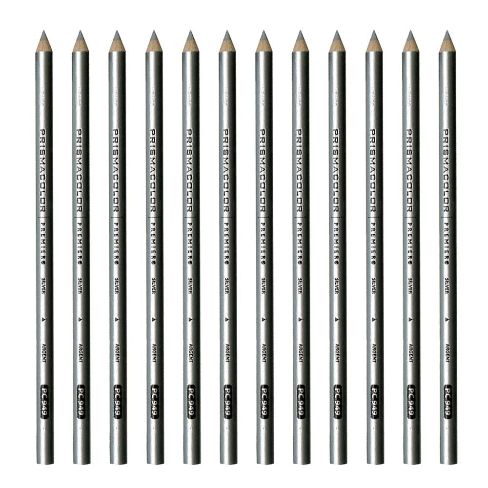 Prismacolor Premier Soft Core Colored Pencil Metallic Silver PC949 