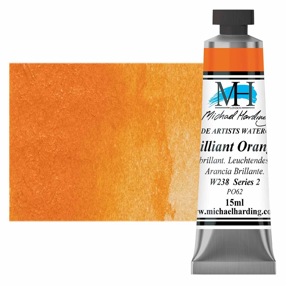 Michael Harding Watercolor - Brilliant Orange, 15ml Tube