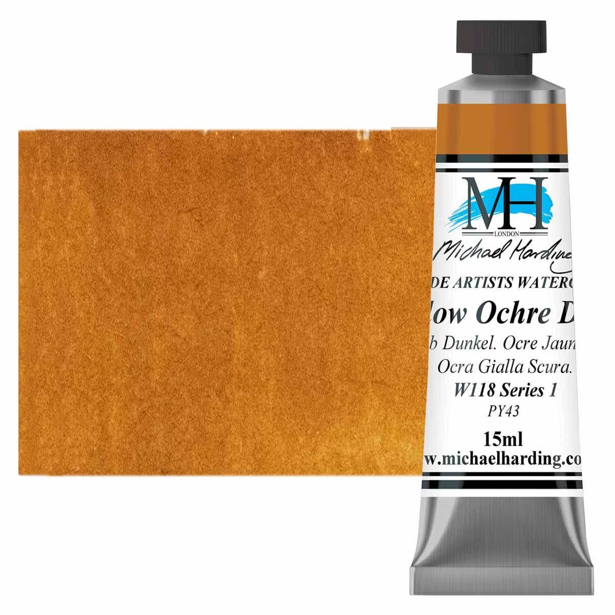 Michael Harding Watercolor Yellow Ochre Deep, 15ml Tube Jerry's