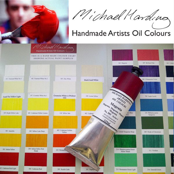 Michael Harding Artists' Oil Colour Hand Painted Color Chart