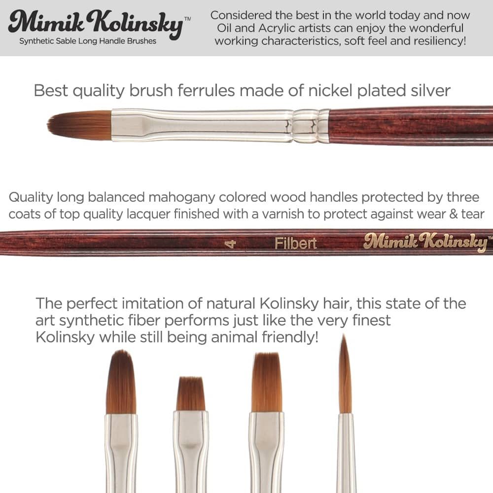Mimik Kolinsky Synthetic Sable Long Handle Brushes & Sets
