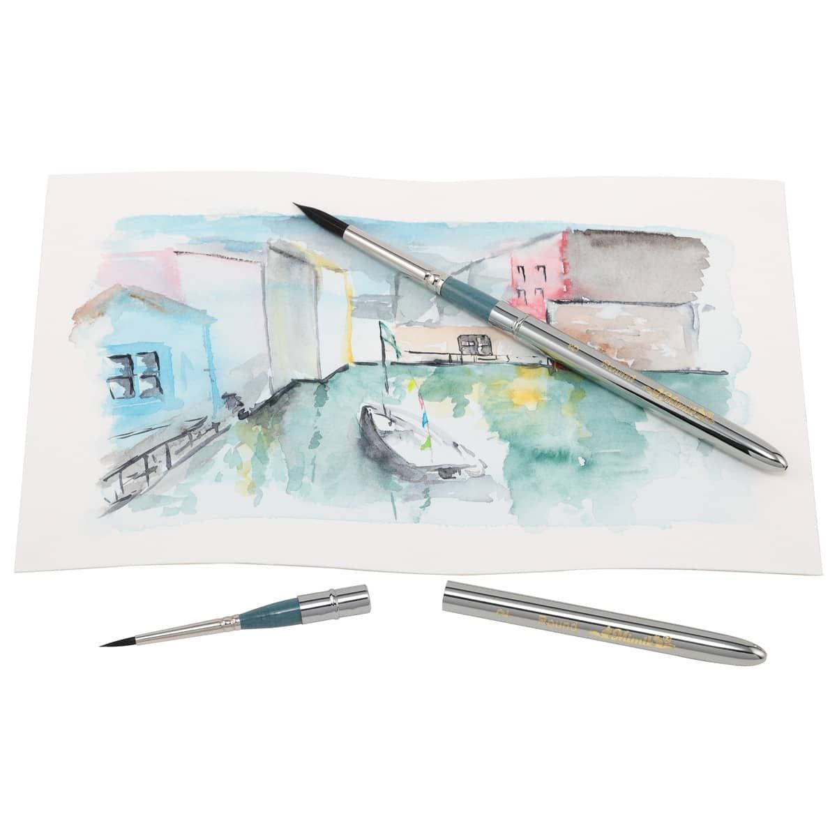 Lukas Studio Halfpans Watercolor Travel Set Of 12 w/ Brush