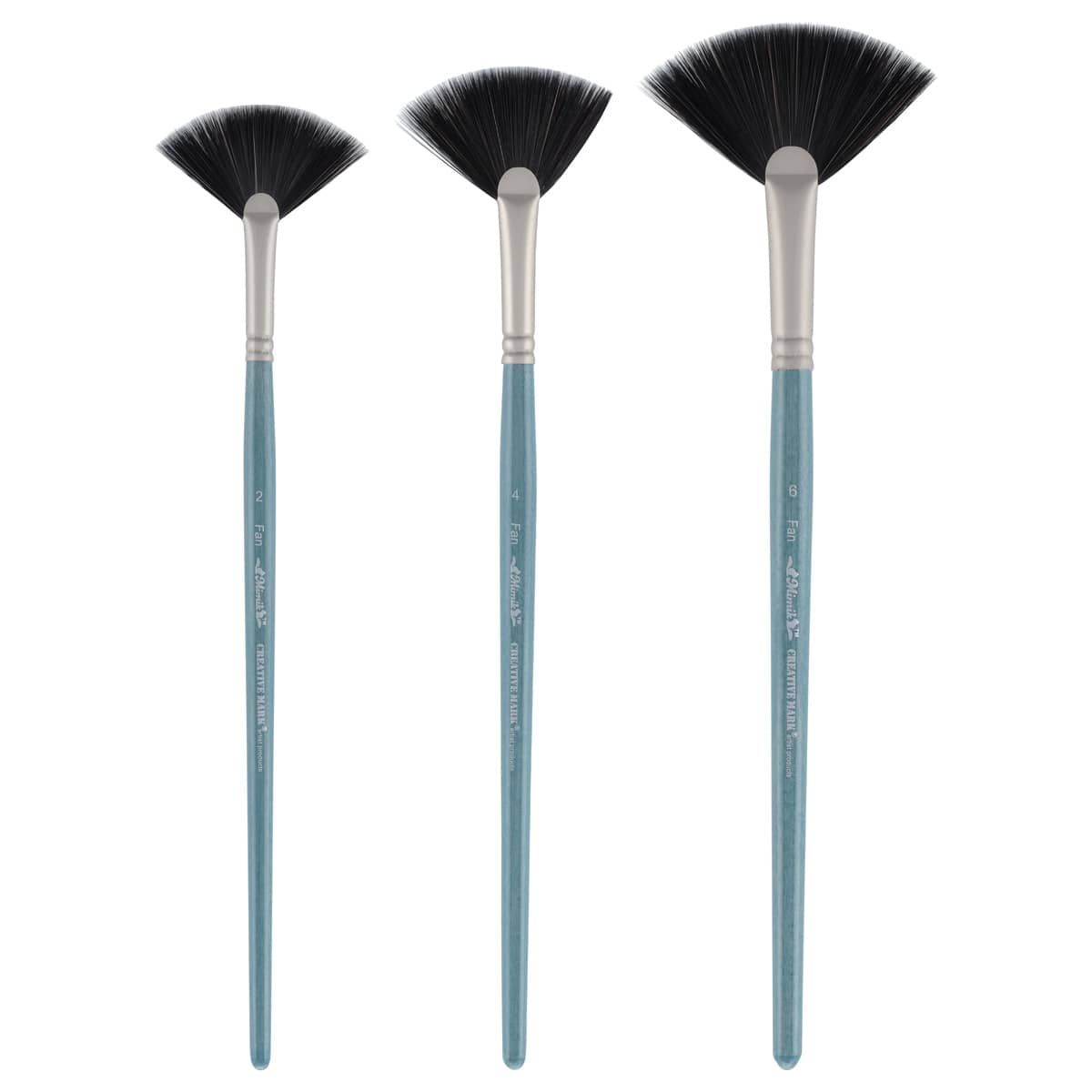 Jerry Q Art 12 PC White Synthetic Hair Flat Brush Set with Long Wood  Handles for Watercolor and Acrylic JQ66051