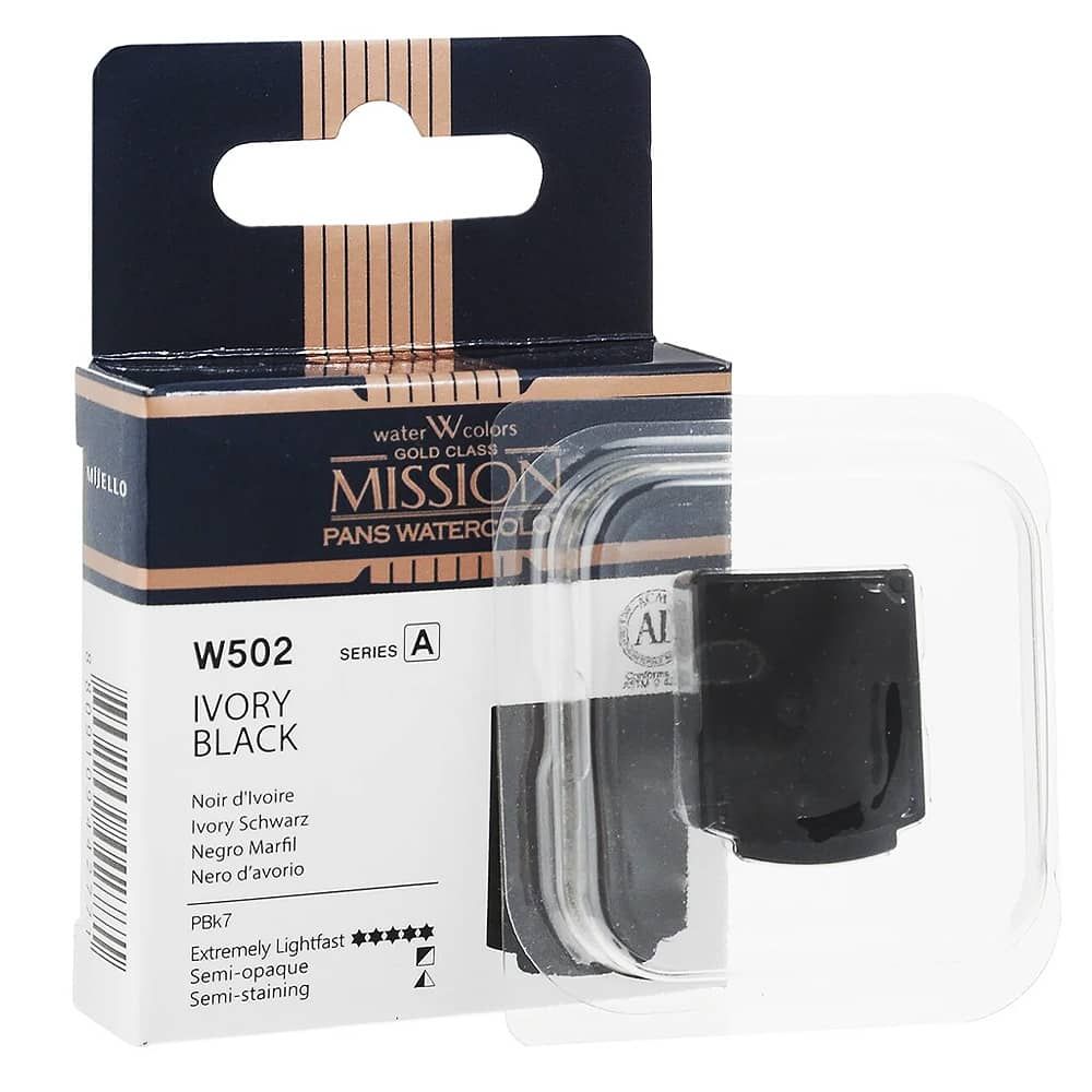 Mission Gold Pan Perfect Watercolor, Ivory Black (W502)