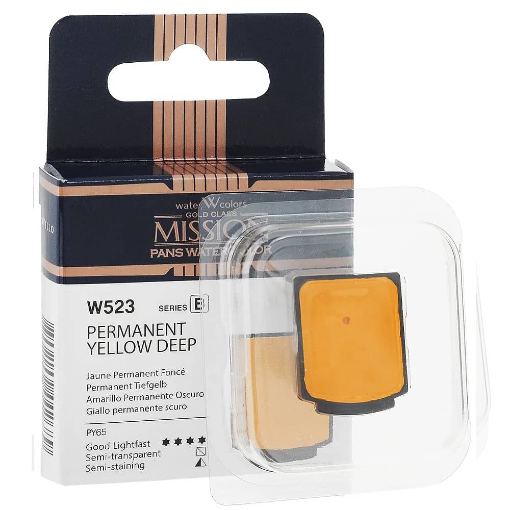 Mission Gold Pan Perfect Watercolor, Permanent Yellow Deep (W523)