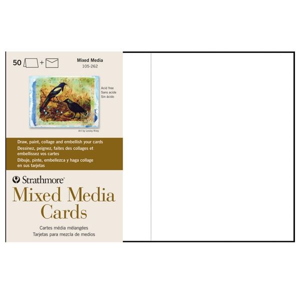 Strathmore Mixed Media 5x6.8" Greeting Cards, Envelopes 50 Pack