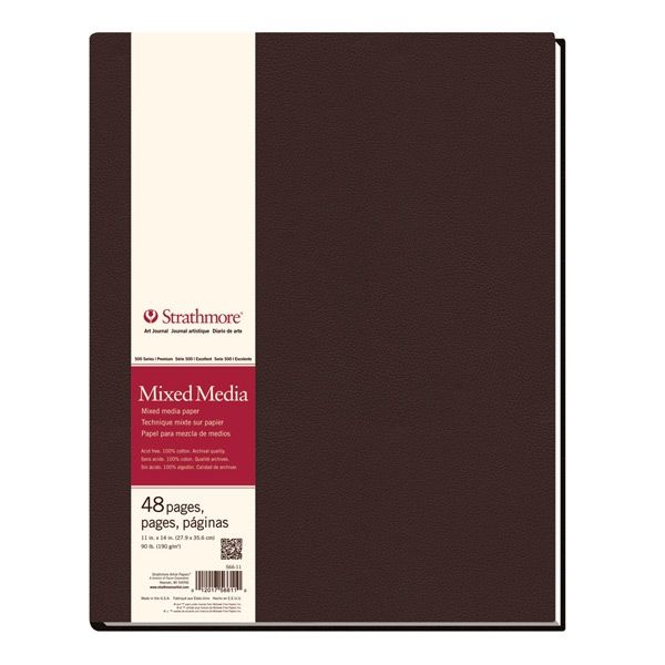Strathmore Hardbound Art Journal 500 Series Mixed Media Paper (90 lb.) 11x14" - 48 Pages