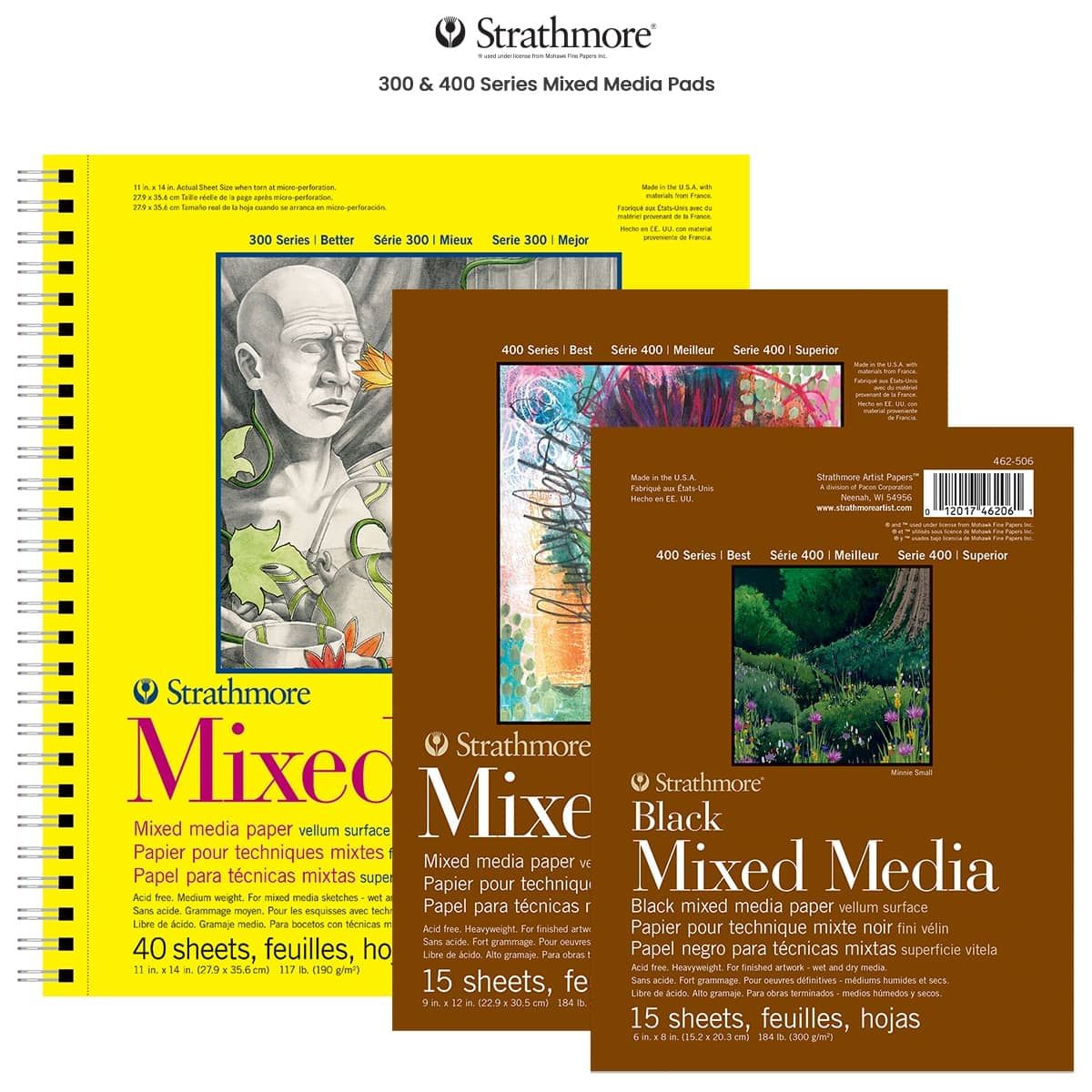 Strathmore 400 Series Mixed Media Pad 9 x 12 in 15 Sheets