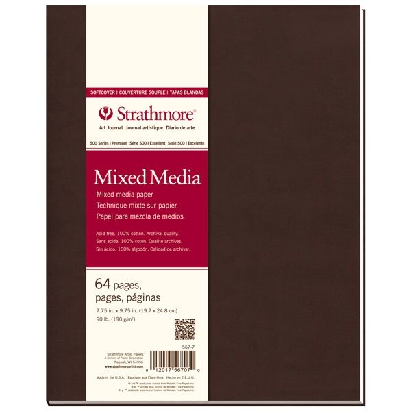 Strathmore 500 Series Softcover Mixed Media Art Journal 7-3/4x9-3/4" (64 pg) - White