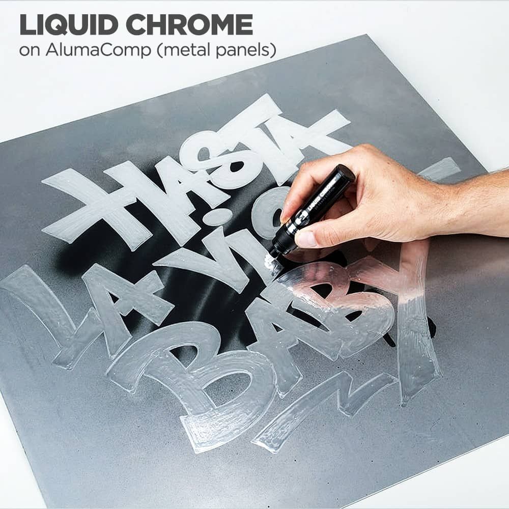 Molotow Liquid Chrome Marker 2mm Pen Alcohol Mirror finish Silver graffiti  hobby
