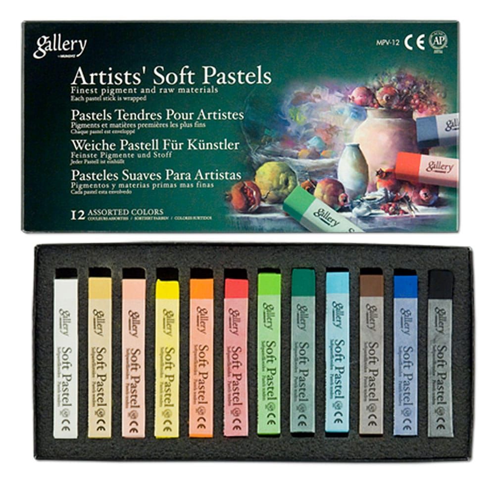 MUNGYO Non Toxic Square Chalk, Soft Pastel, 24 Colors Set (incl