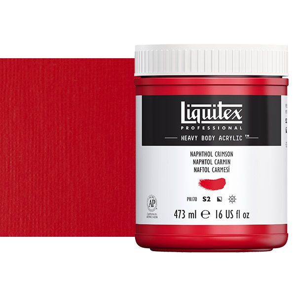 Liquitex Heavy Body Acrylic - Naphthol Crimson, 16oz Jar