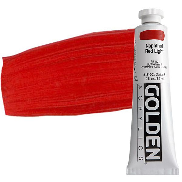 GOLDEN Heavy Body Acrylic 2 oz Tube - Naphthol Red Light