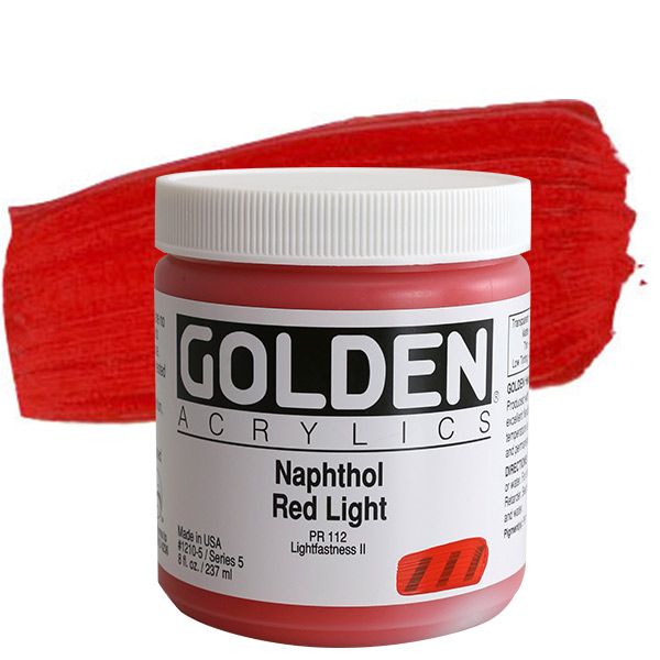 GOLDEN Heavy Body Acrylic 8 oz Jar - Naphthol Red Light