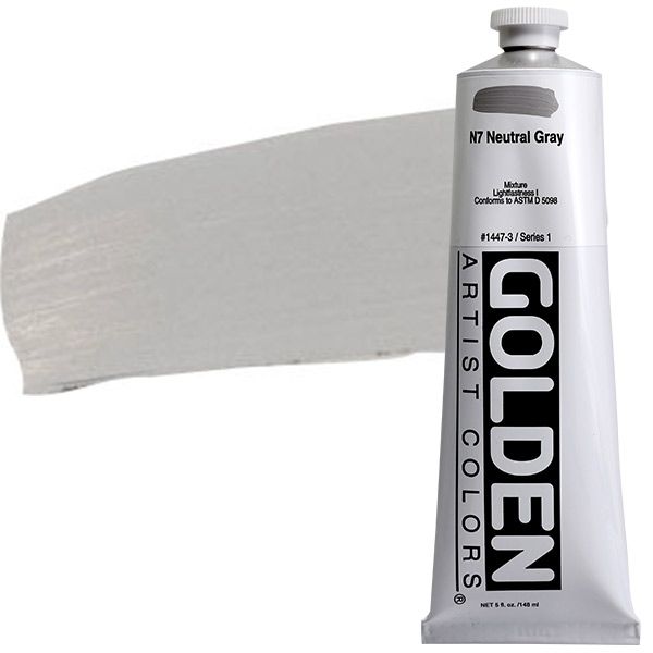 GOLDEN Heavy Body Acrylic 5 oz Tube - Neutral Grey No.7