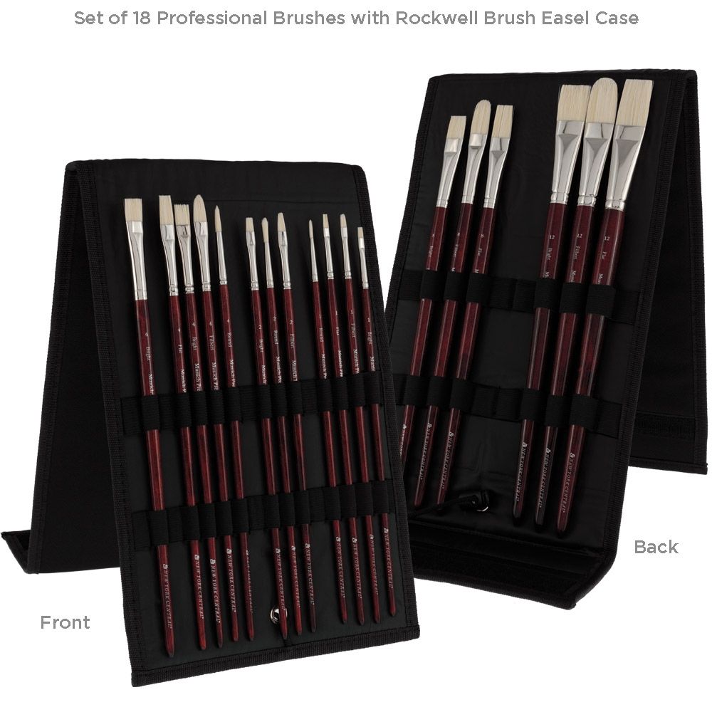 New York Central Munich Premier: Pro Brush Set of 18 with Rockwell Easel Case