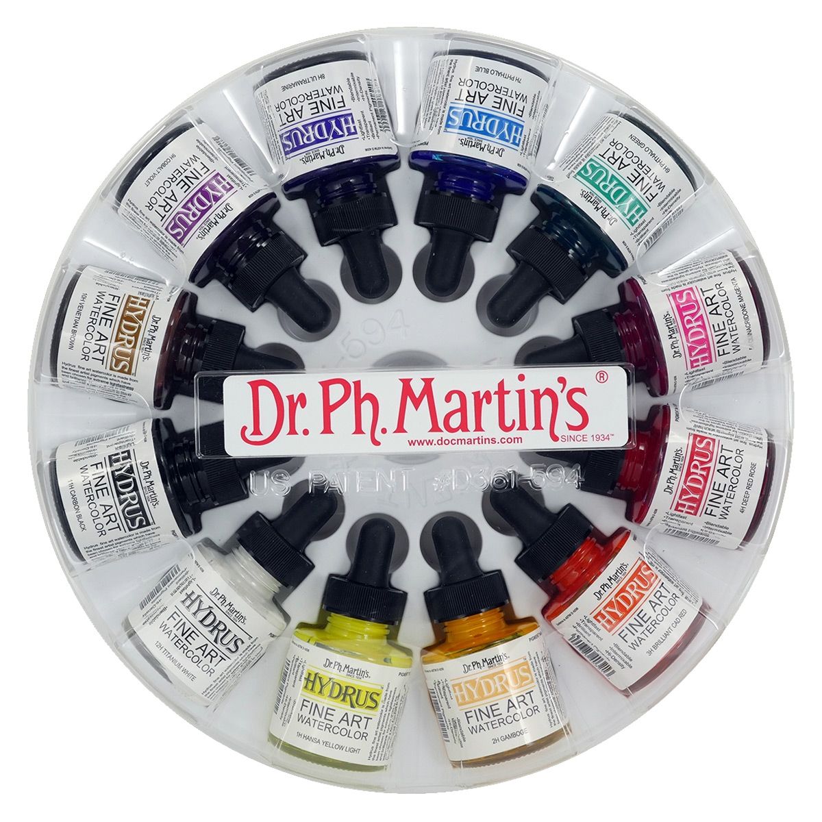 Dr. Ph. Martin's Hydrus Watercolor Set No. 1, 1 oz. Bottles