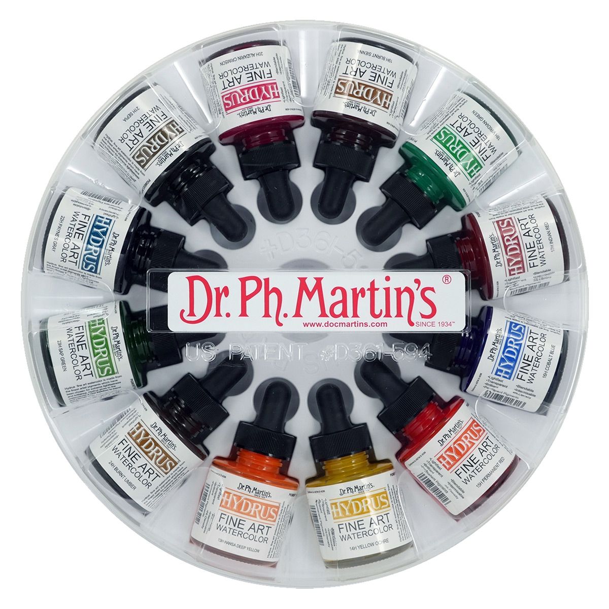 Dr. Ph. Martin&s Hydrus Fine Art Watercolor Set 2 of 12 Bottles 1 oz.