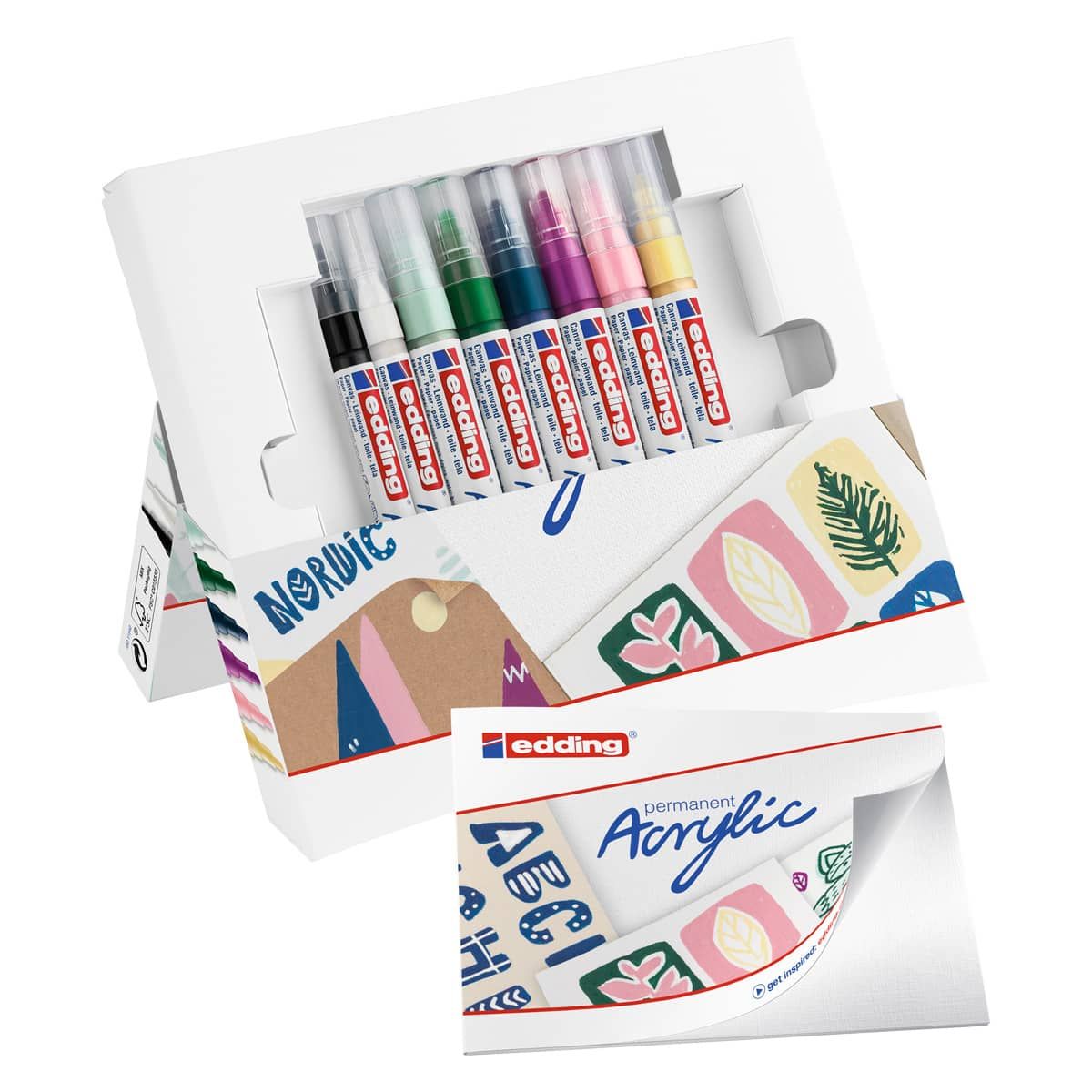 Edding Acrylic Marker Starter Set of 8, Nordic Colors Jerry's Artarama