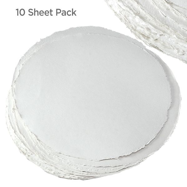 Nujabi 10pack 16in Circle Round Handmade Watercolor Paper 200lb Soft Cold Press