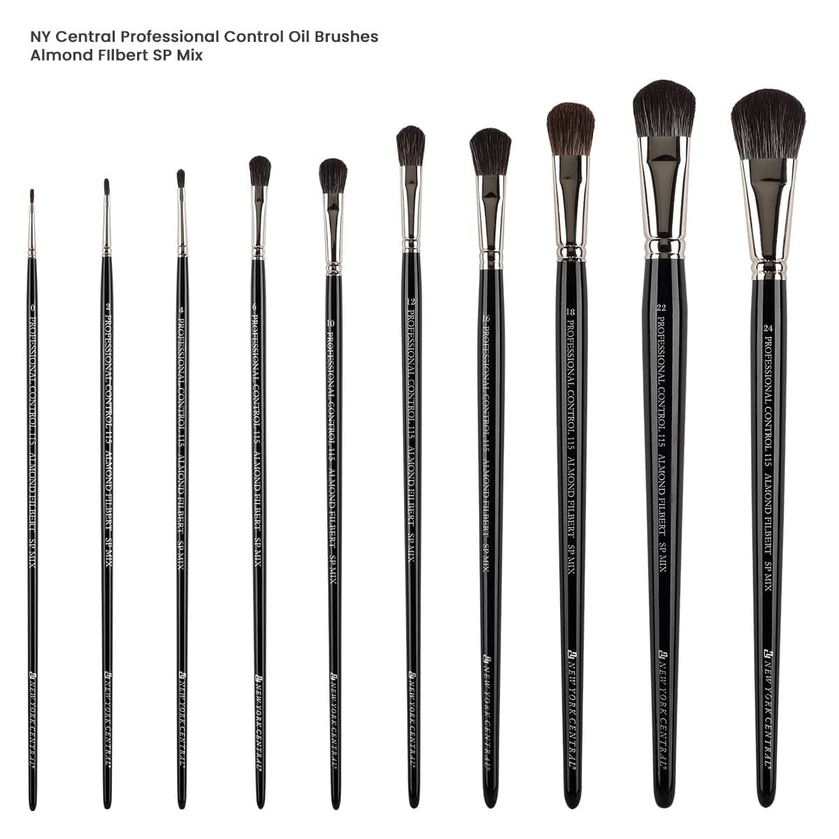 NY Central Pro Control Almond Filbert SP Mix Brushes