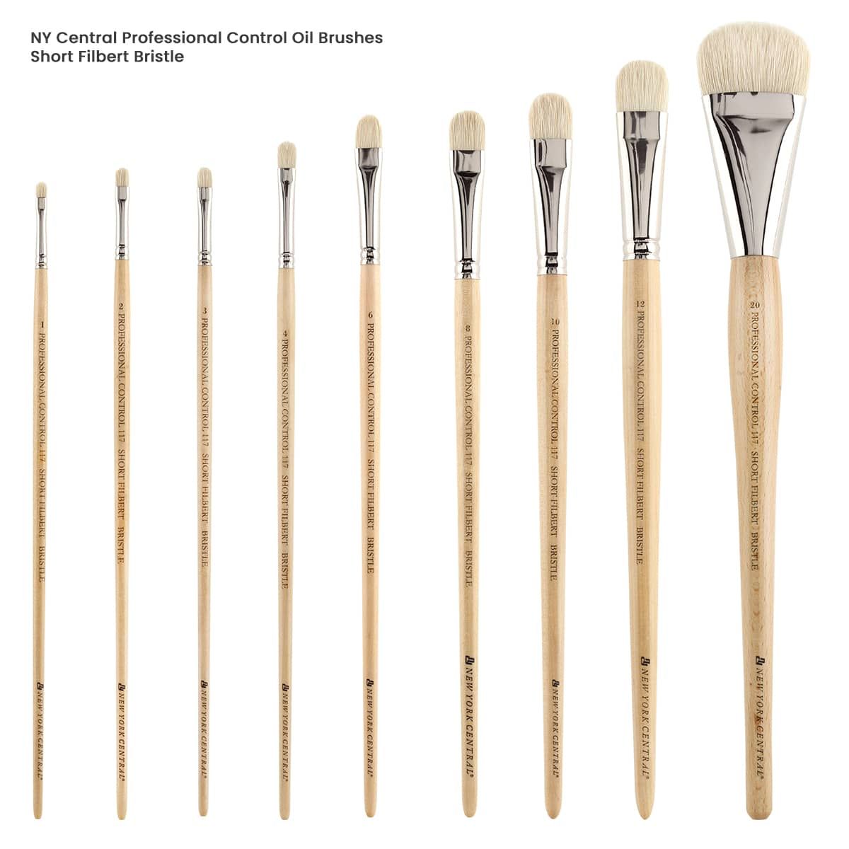 NY Central Pro Control Short Filbert Bristle Brushes