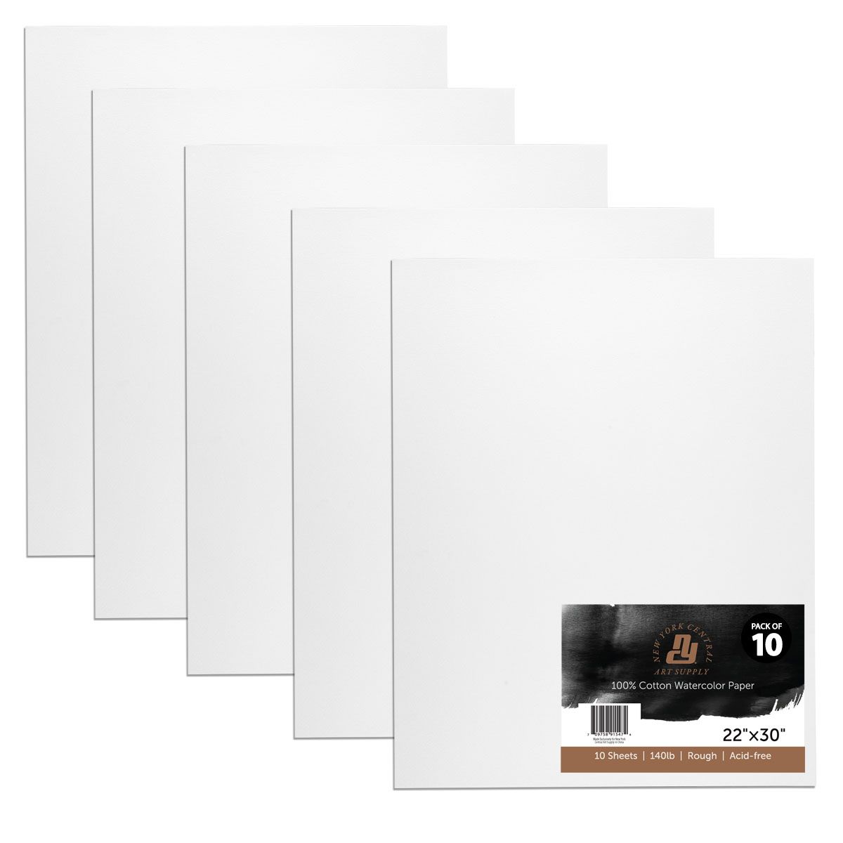 New York Central Watercolor Paper 140 lb Rough - 22 x 30 (50 Pack)