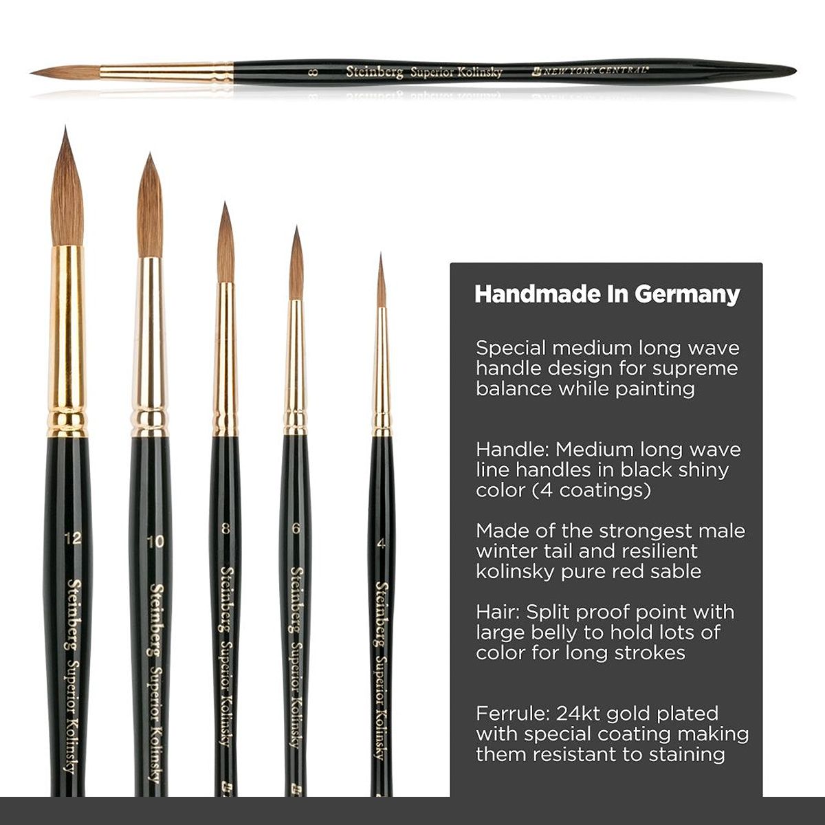 Made exclusively by the very best master brush makers in German