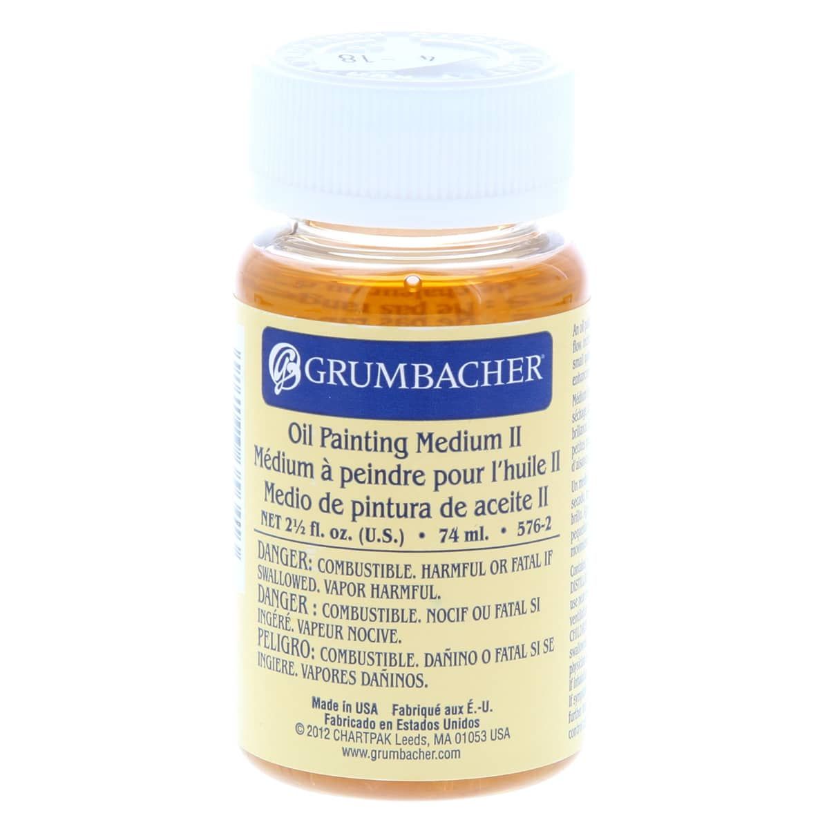 Grumbacher Pre-Tested Oil Painting Medium No. 2, 2.5 oz Bottle