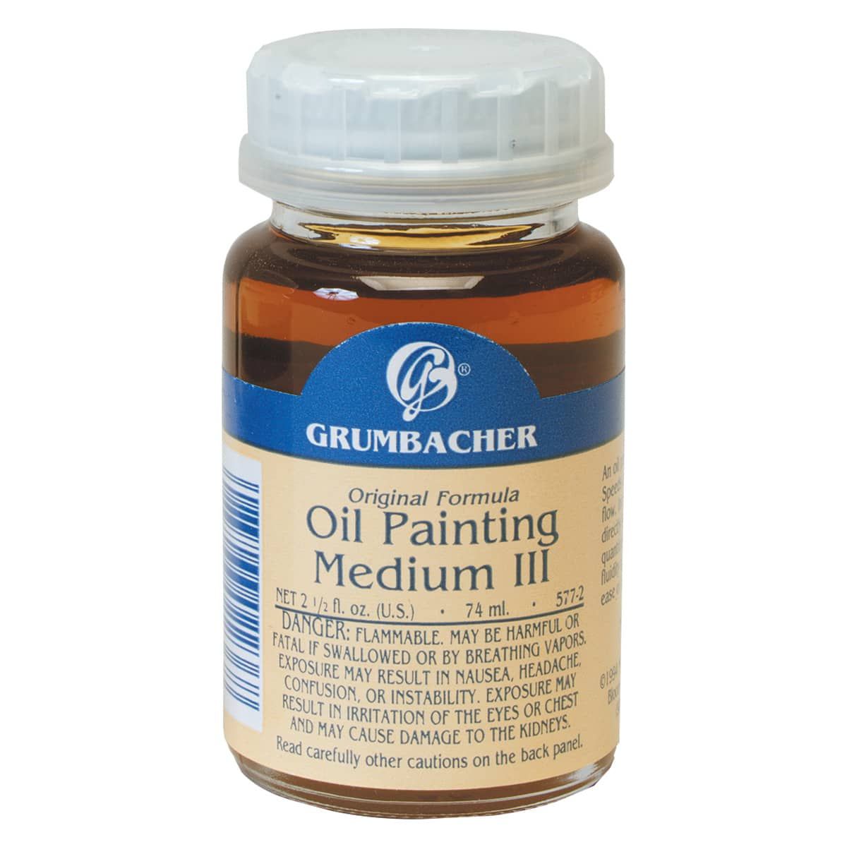 Grumbacher Pre-Tested Oil Painting Medium No. 3, 2.5 oz Bottle