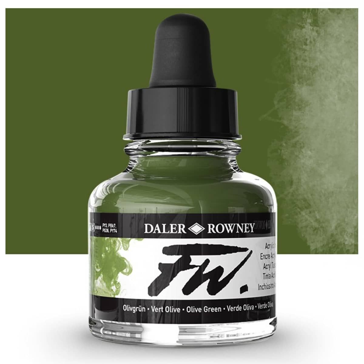 Daler-Rowney F.W. Acrylic Ink 1oz Bottle Olive Green