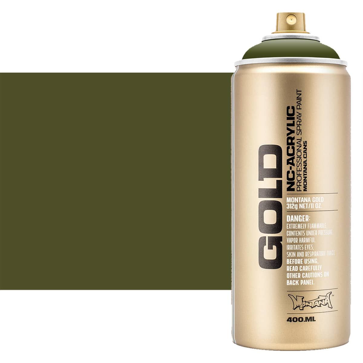 Montana GOLD Acrylic Professional Spray Paint 400 ml - Olive Green