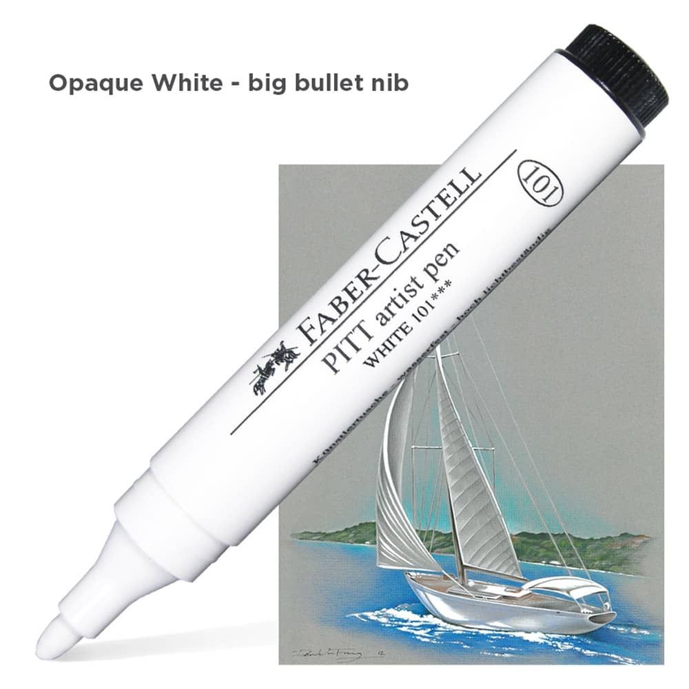 Faber-Castell Pitt Artist Big Bullet Pen White 101 - Art and Frame