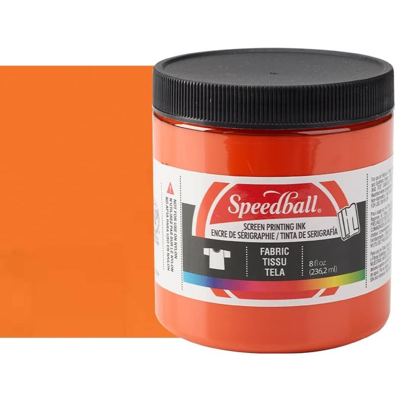 Speedball : Fluorescent Fabric Screen Printing Ink : 8oz : Orange